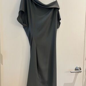 Reiss One Shoulder Dark Green Dress